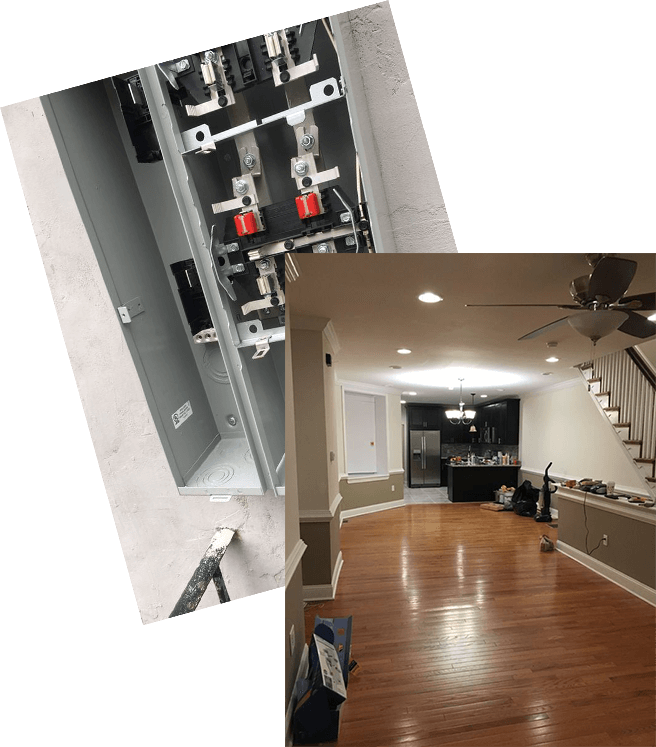 electrical maintanance room and hall with electrical appliances